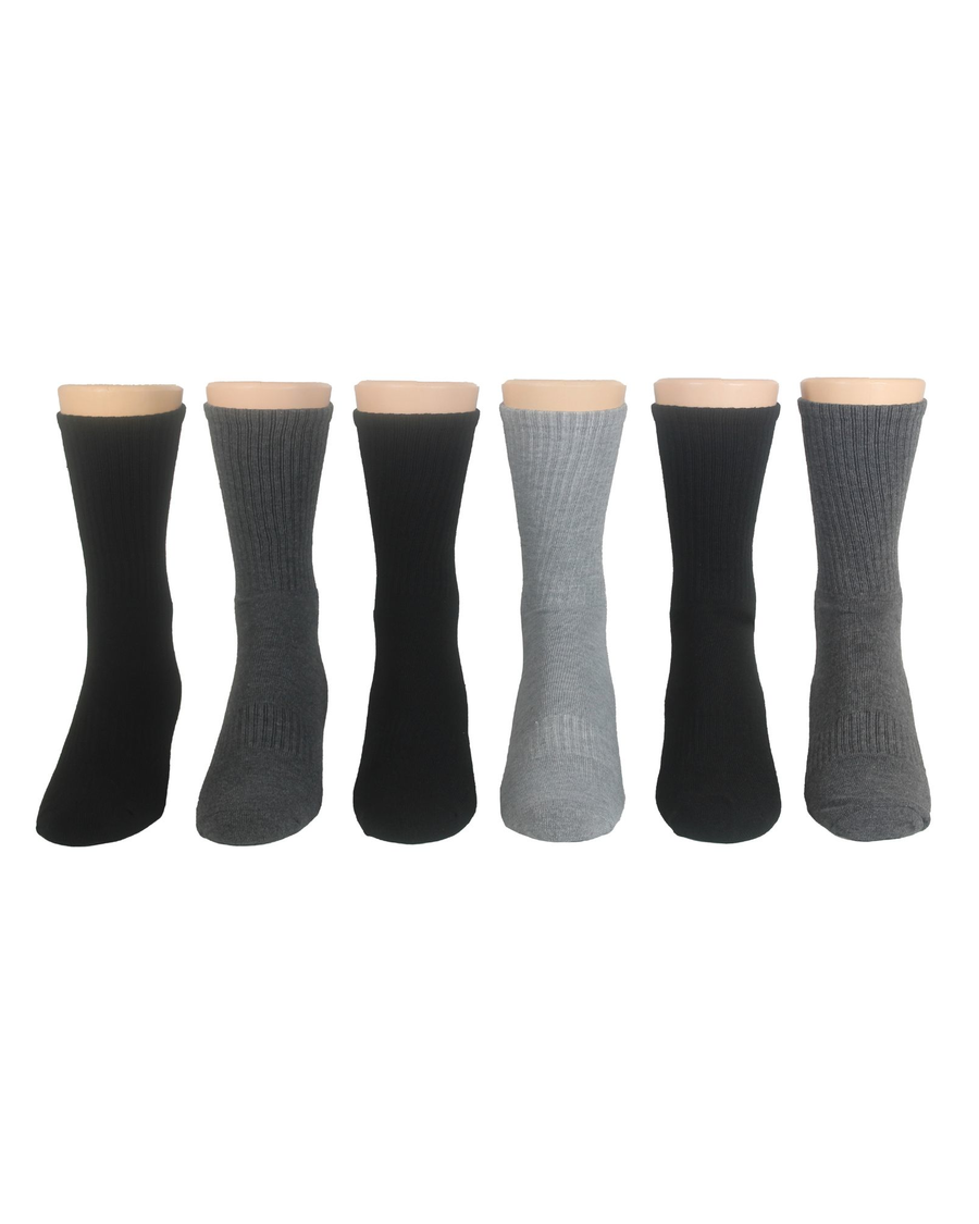 (image for) Simple 1/2 Cushion Athletic Crew Socks, 6 Pack